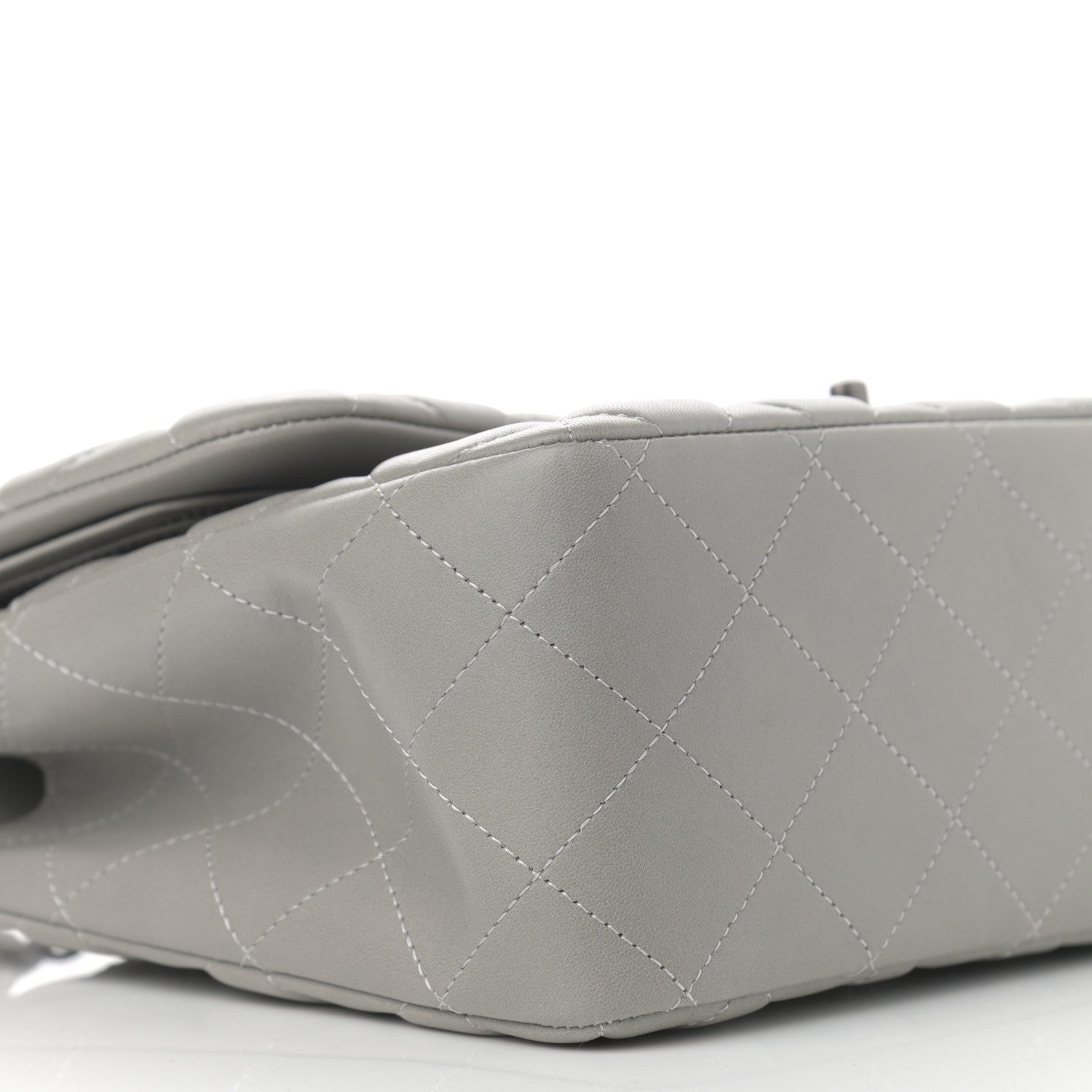 Chanel Lambskin Quilted Jumbo Double Flap Grey 9 of 15