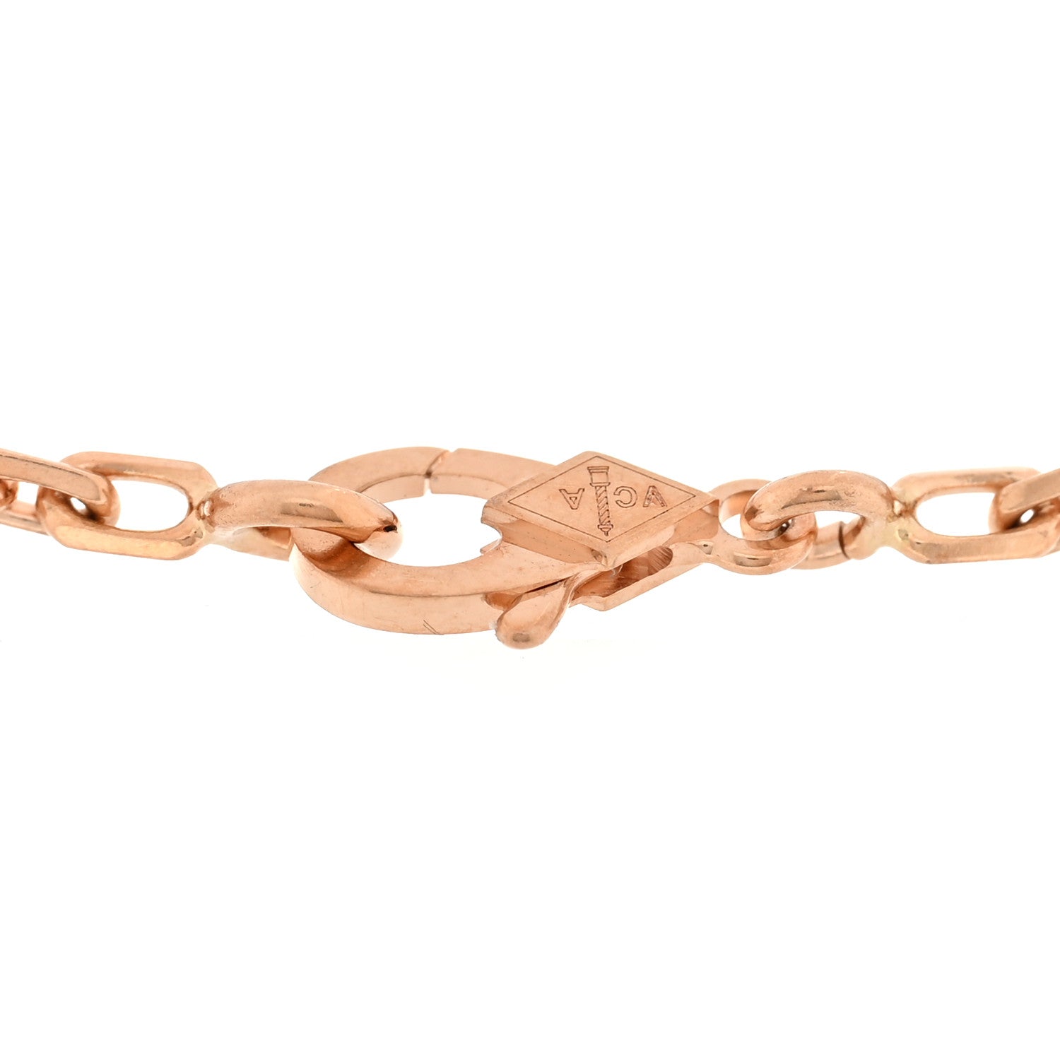 Van Cleef & Arpels 18K Rose Gold Carnelian 5 Motifs Guilloche Vintage Alhambra Bracelet 3 of 4