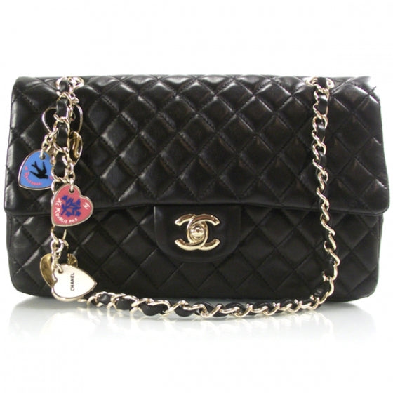 Black Quilted Valentine Charms Bag