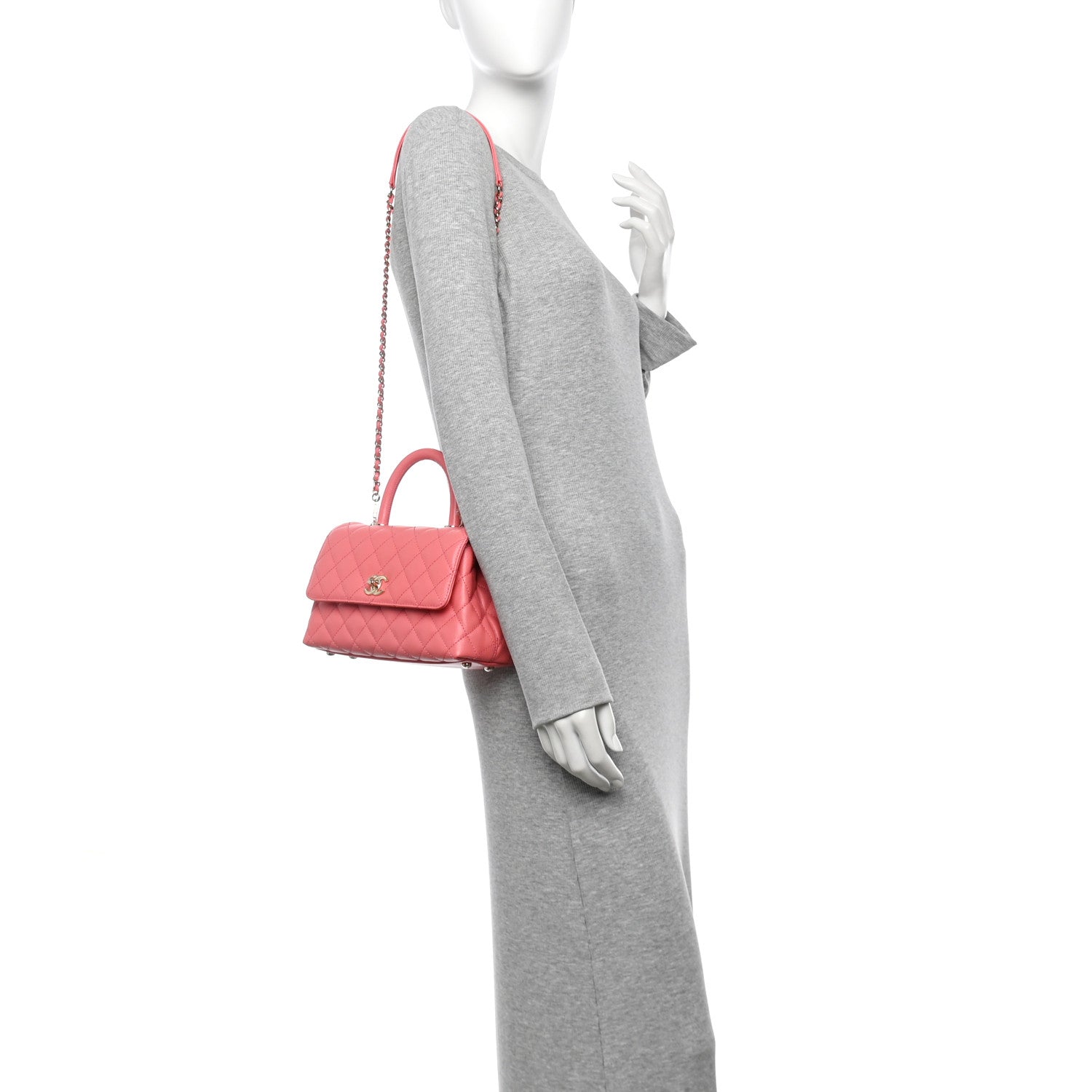 Chanel Caviar Quilted Mini Coco Handle Flap Pink 2 of 11