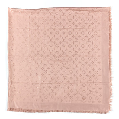 Louis Vuitton Silk Wool Monogram Shawl Rose 2 of 6