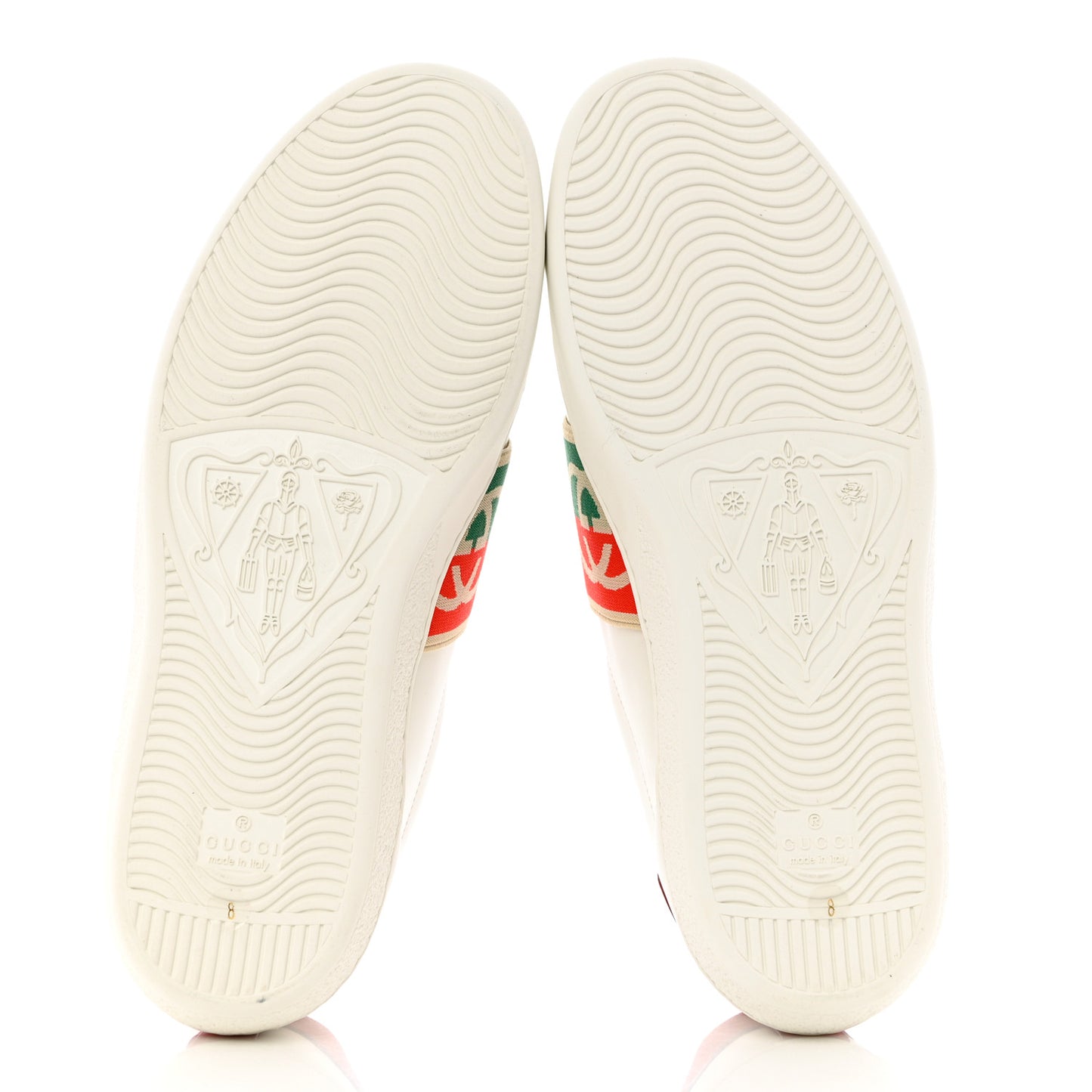 Calfskin Web Interlocking G Mens Ace Sneakers 8 White