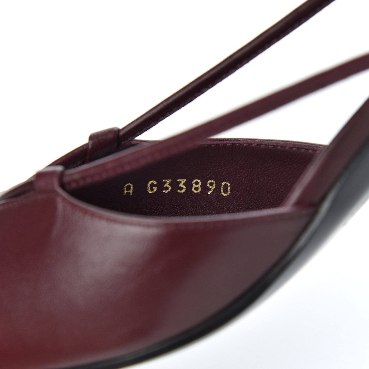 Chanel Lambskin Satin Slingback Cap Toe Bow Pumps 35.5 Burgundy Black 8 of 9