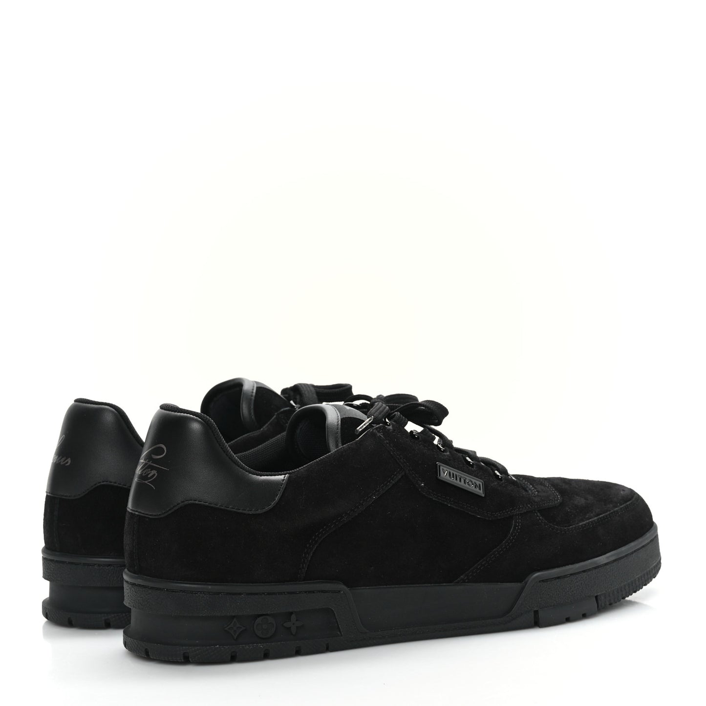 Suede Mens LV Trainer Sneakers 9.5 Black
