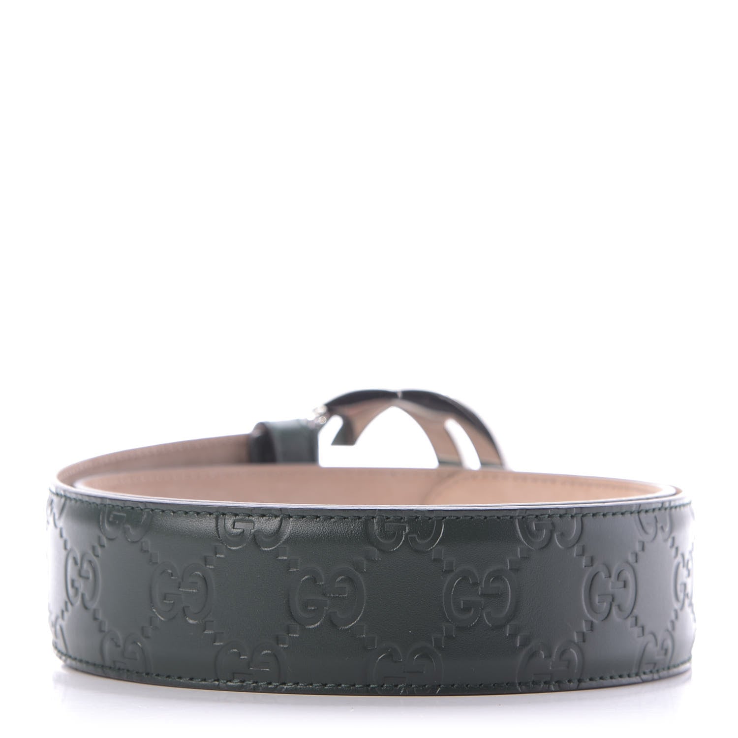 Gucci Guccissima Signature Interlocking G 40mm Belt 80 32 Verde 2 of 6