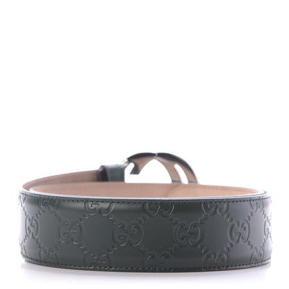 Gucci Guccissima Signature Interlocking G 40mm Belt 80 32 Verde 2 of 6