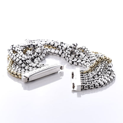 David Yurman Sterling Silver 18K Yellow Gold Eight-Row Box Chain Bracelet 5 of 5