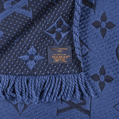 Louis Vuitton Wool Silk Logomania Scarf Denim Dark 3 of 3