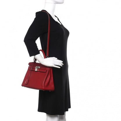 Hermes Taurillon Clemence Kelly Retourne 28 Rouge Vif 2 of 10