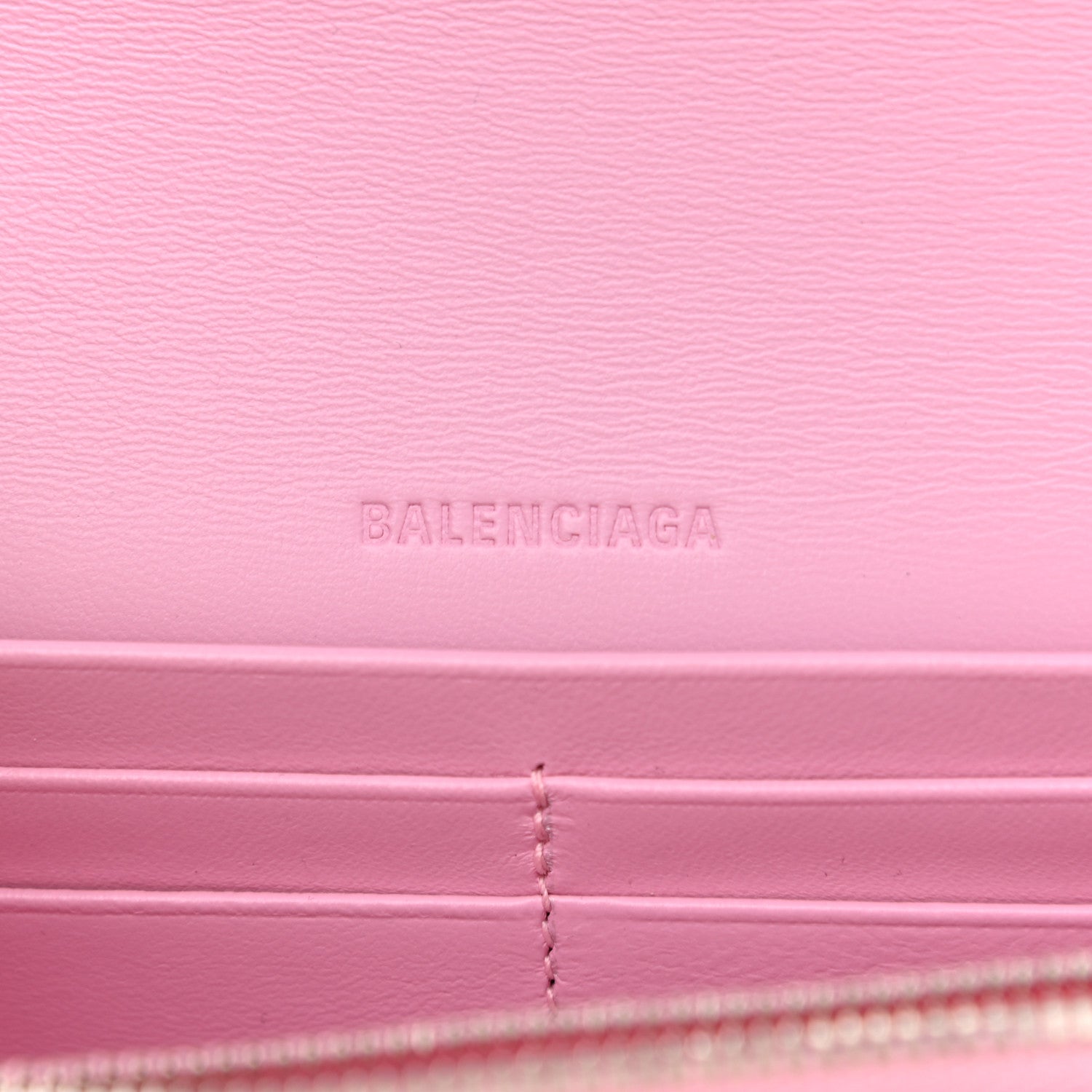 Balenciaga Extra Supple Calfskin Crocodile Embossed Gossip Wallet On Chain Candy Pink 6 of 8