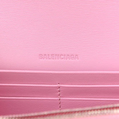 Balenciaga Extra Supple Calfskin Crocodile Embossed Gossip Wallet On Chain Candy Pink 6 of 8