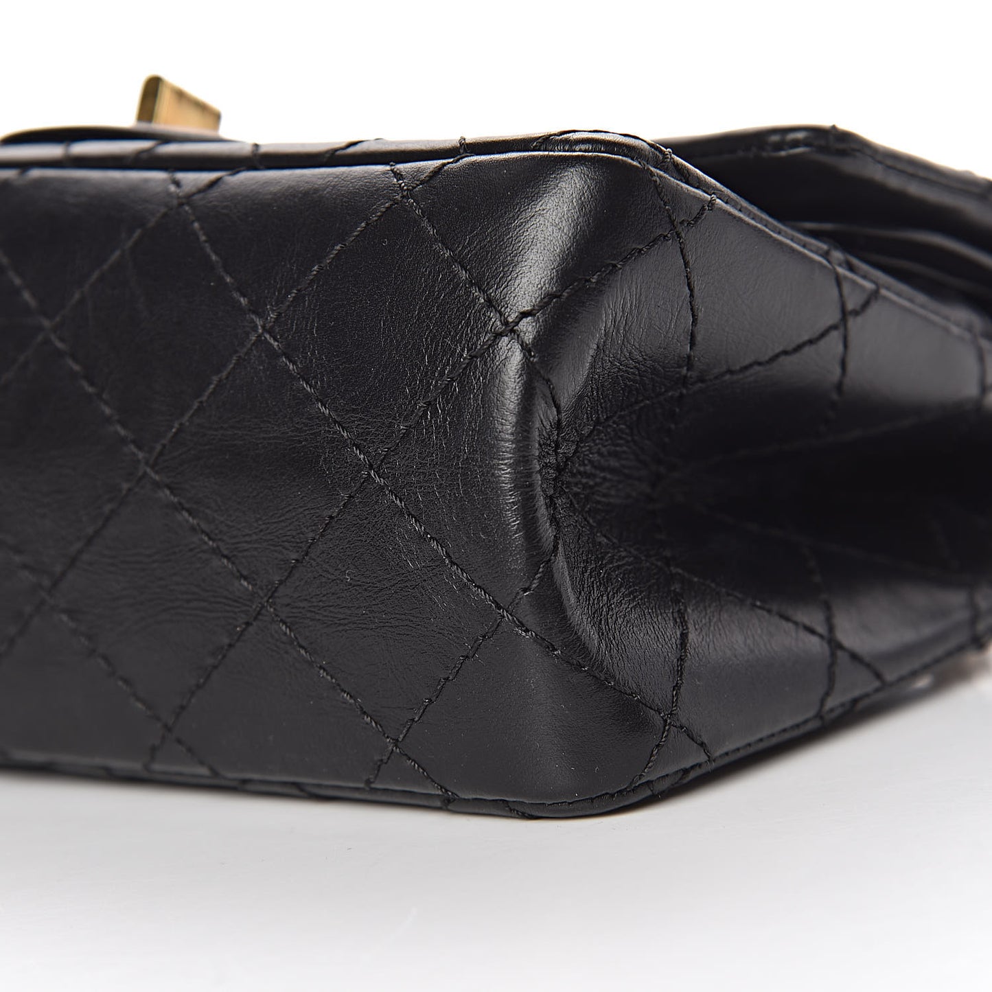 Aged Calfskin Quilted 2.55 Reissue 224 Flap Black