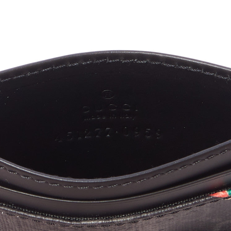 Gucci GG Supreme Monogram Bee Multicolor Appia Calfskin Card Holder Black Multicolor 6 of 7