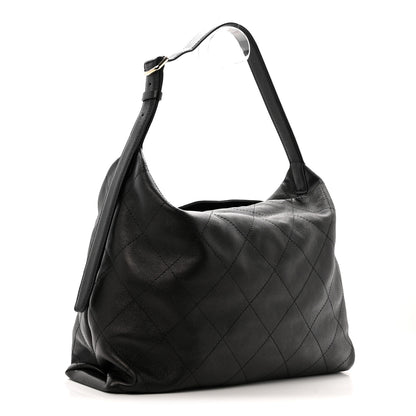 Chanel Shiny Lambskin Quilted Maxi Hobo Black 2 of 10
