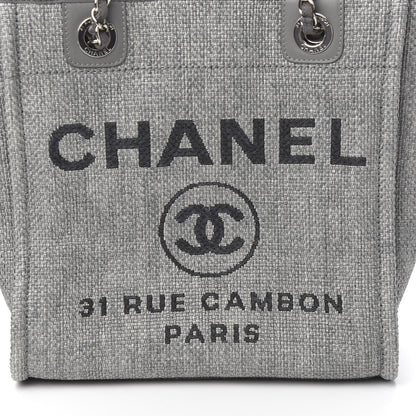 Chanel Straw Raffia Mini Deauville Tote Grey 9 of 9