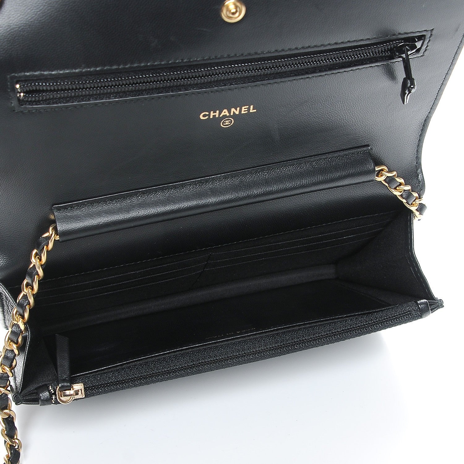 Chanel Lambskin Quilted Boy Wallet On Chain WOC Black 5 of 9