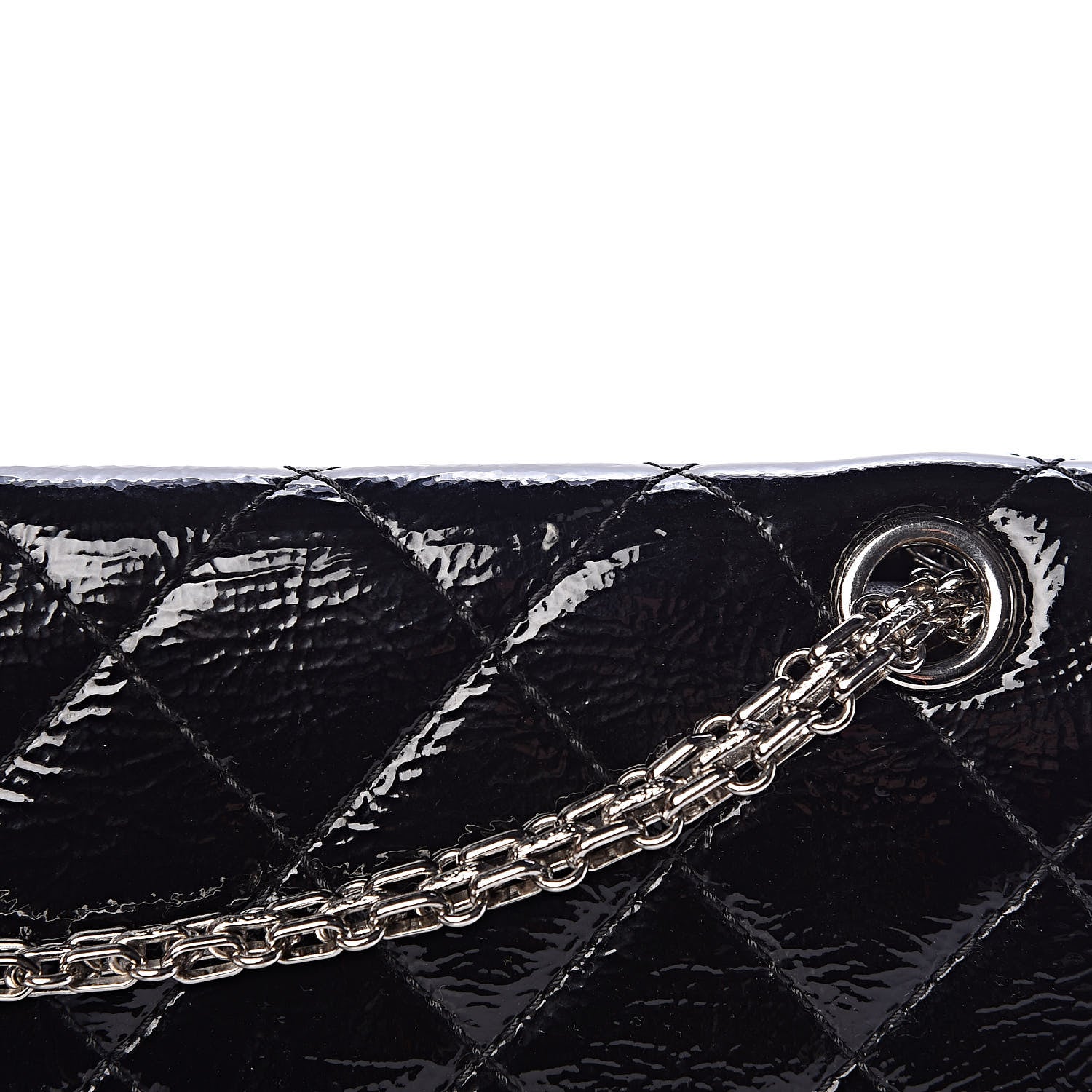 Chanel Distressed Patent Quilted 2.55 Reissue 227 Flap Black 12 of 16