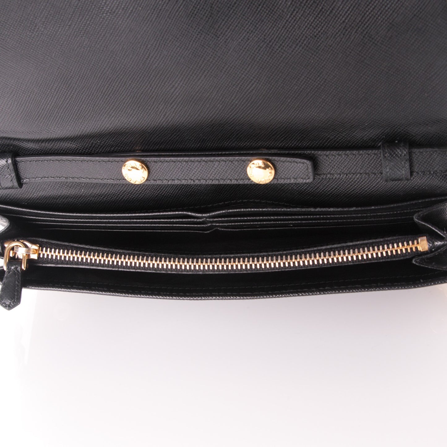 Saffiano Metal Large Chain Wallet Nero Black