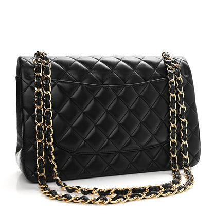 Chanel Lambskin Quilted Jumbo Double Flap Black 3 of 14