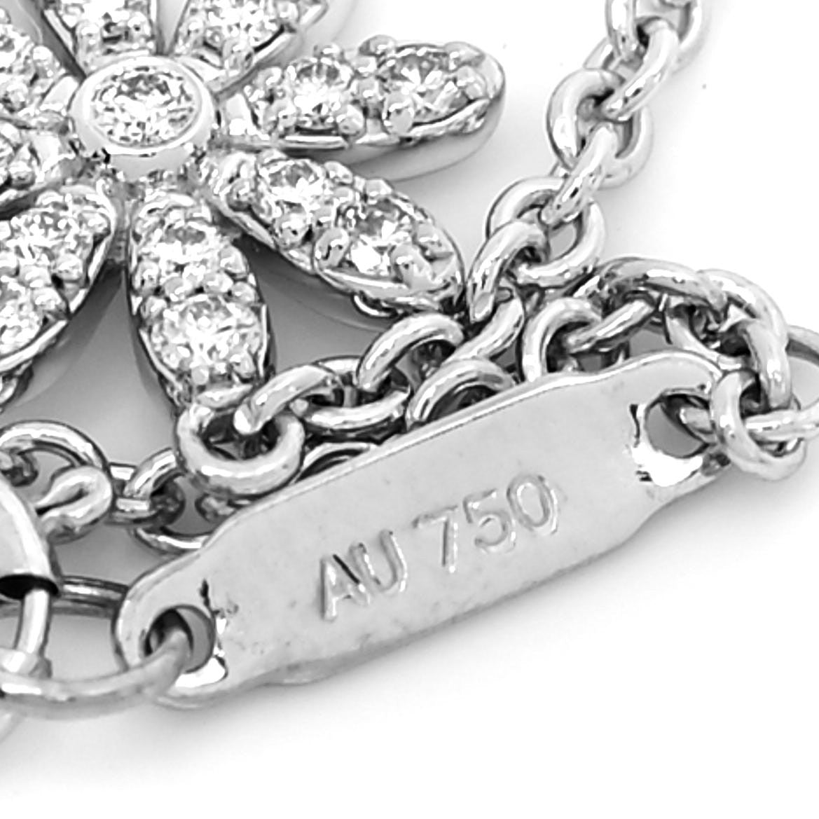 18K White Gold Diamond Enchant Garden Flower Bracelet