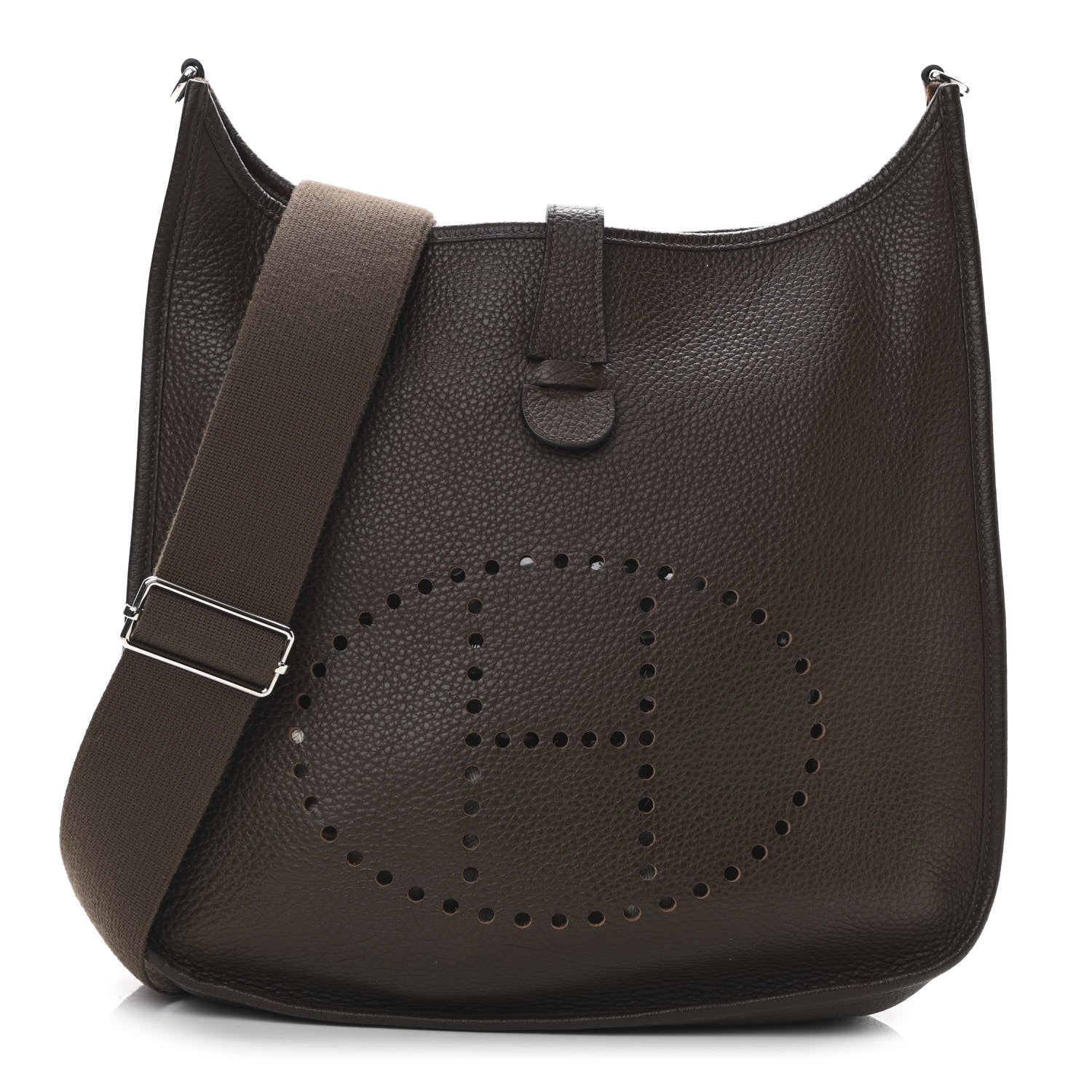 Hermes Taurillon Clemence Evelyne III GM Chocolate 1 of 11