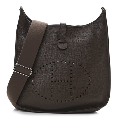 Hermes Taurillon Clemence Evelyne III GM Chocolate 1 of 11