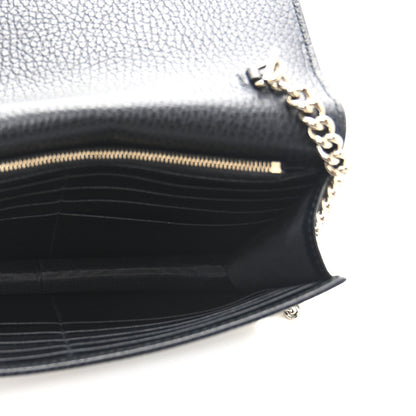 Gucci Dollar Calfskin Interlocking G Chain Wallet Black 5 of 11