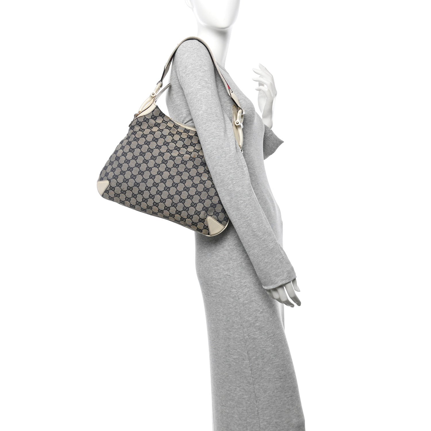 Gucci Monogram Creole Hobo Ivory 2 of 16