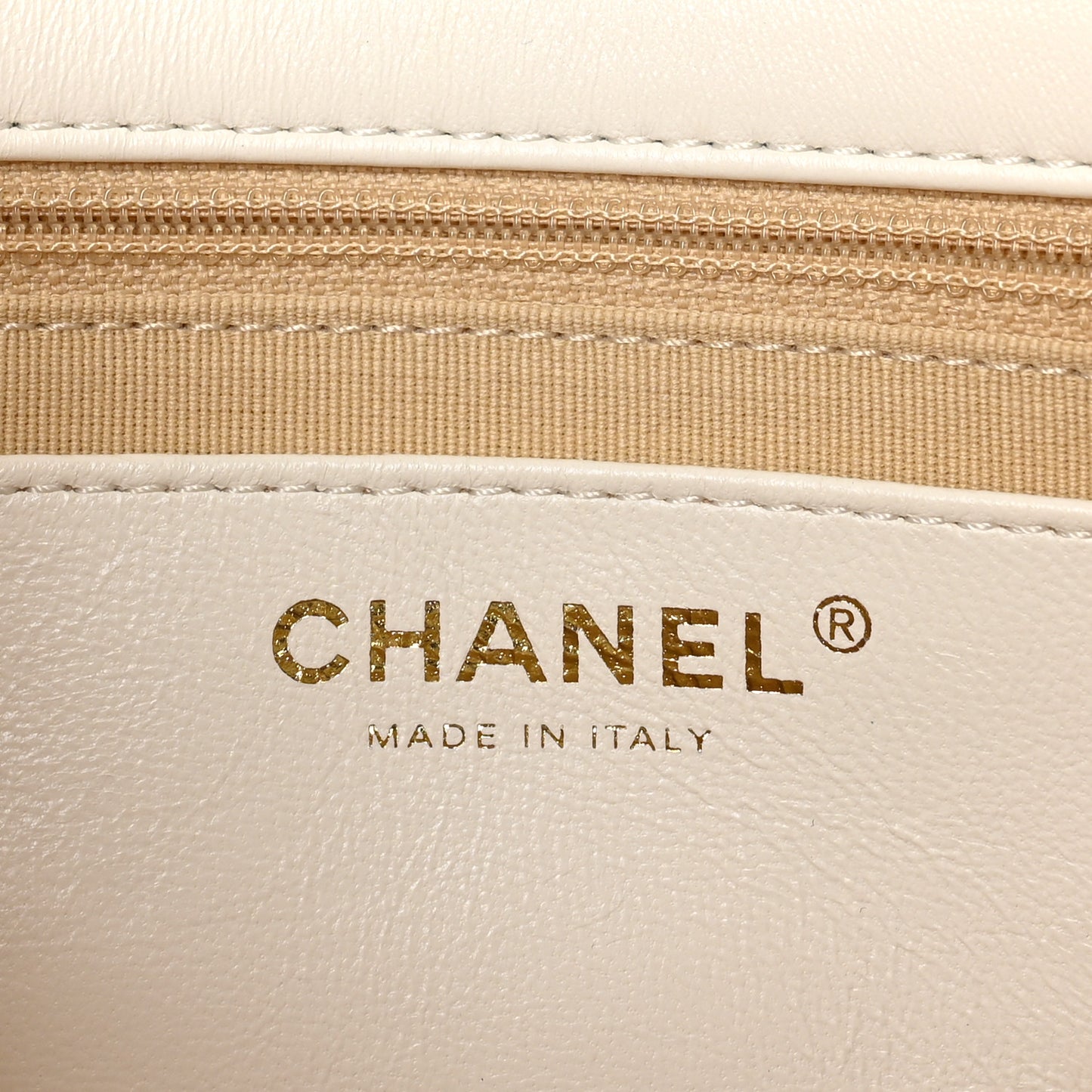 Lambskin Quilted Large CC Funky Town Flap White