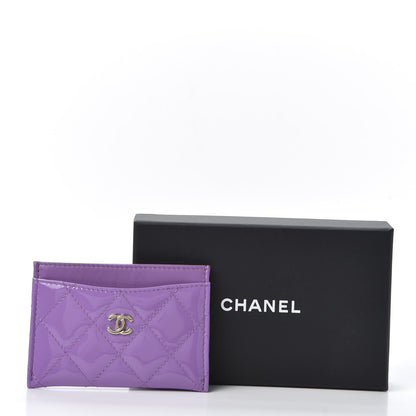 Chanel Patent Quilted Card Holder Purple 8 of 8