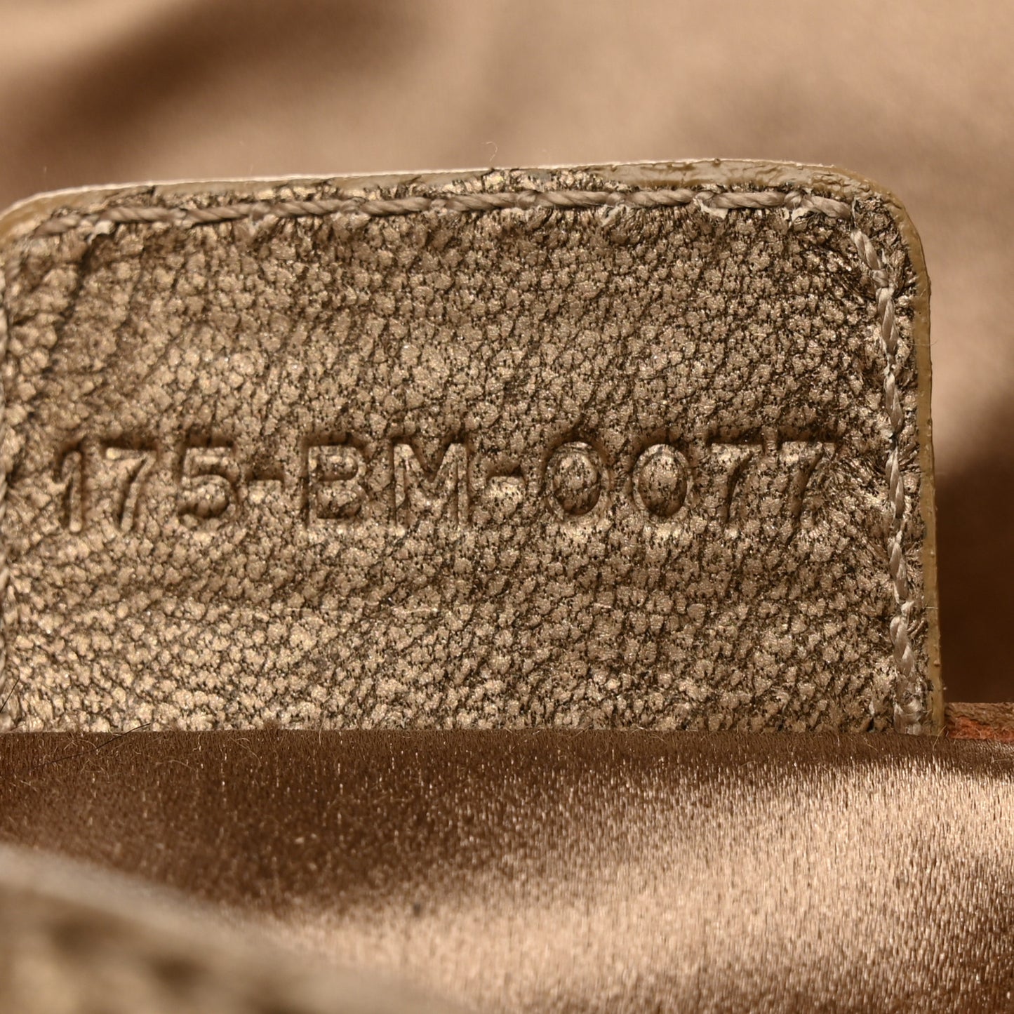 Metallic Grained Calfskin Cannage Lady Dior Wallet On Chain Bronze