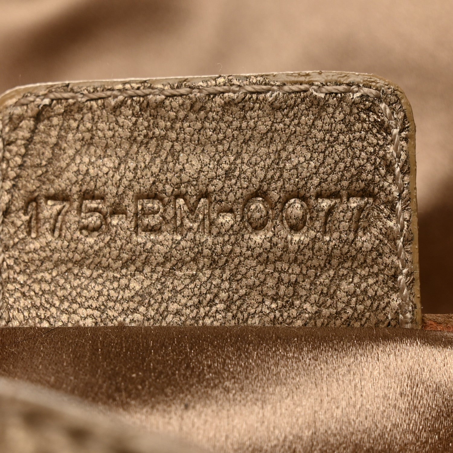 Christian Dior Metallic Grained Calfskin Cannage Lady Dior Wallet On Chain Bronze 6 of 10