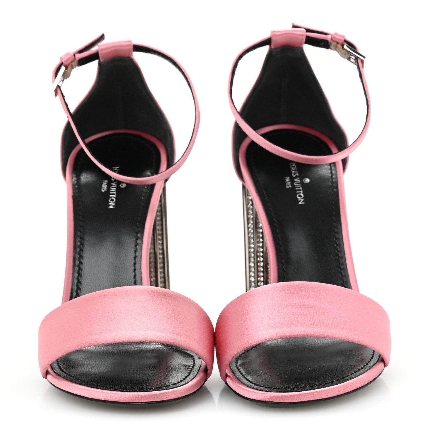 Louis Vuitton Satin Crystal Silhouette Sandals 37 Pink 4 of 11