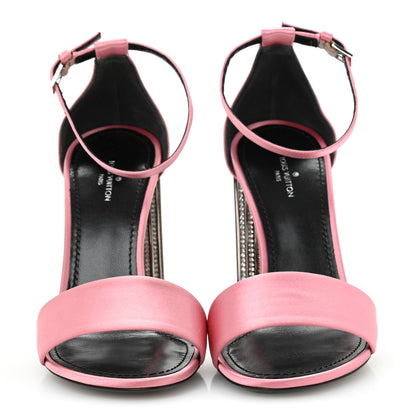 Louis Vuitton Satin Crystal Silhouette Sandals 37 Pink 4 of 11