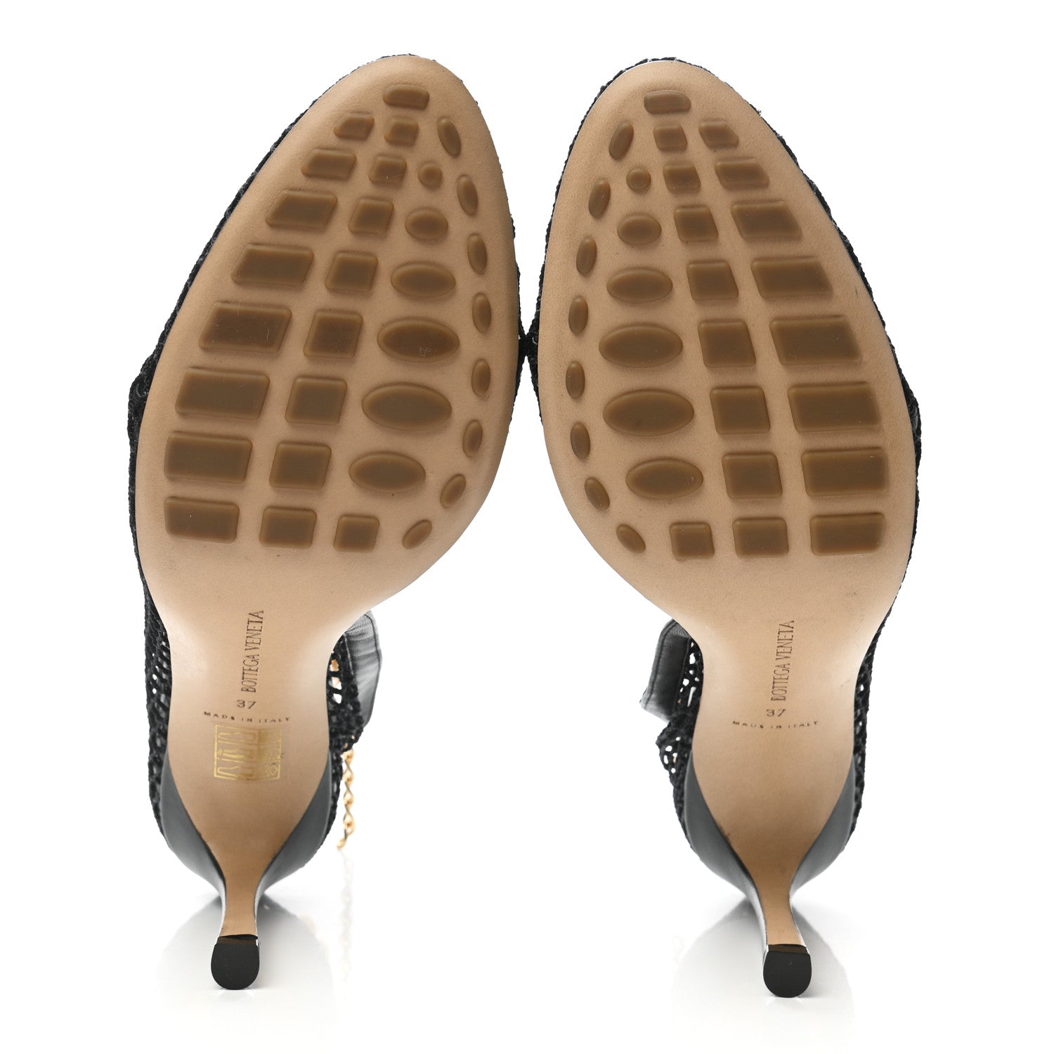 Bottega Veneta Mesh Nappa Chunky Chain Sandals 37 Black 5 of 8