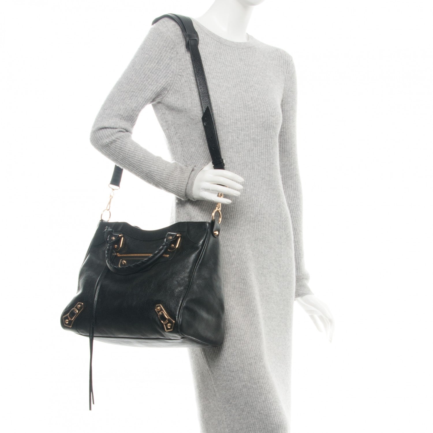 Balenciaga Chevre Gold Metallic Edge Hardware Velo Black 2 of 7