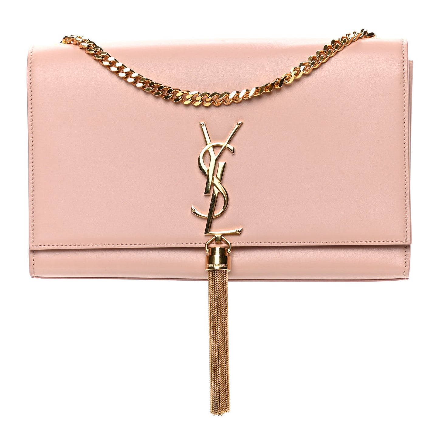 Smooth Calfskin Medium Classic Monogram Kate Tassel Satchel Pink