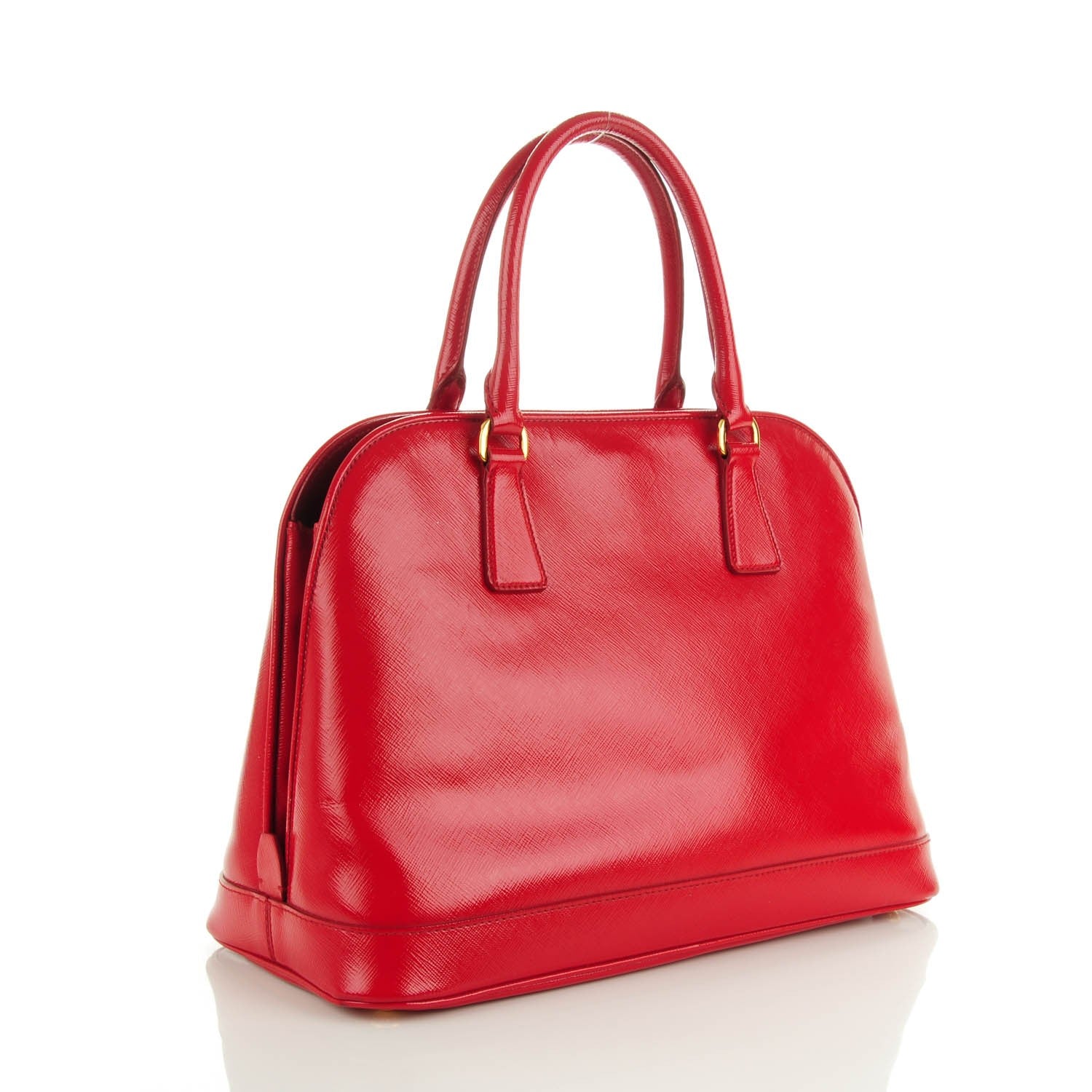 Prada Saffiano Vernice Open Promenade Tote Rosso 3 of 9