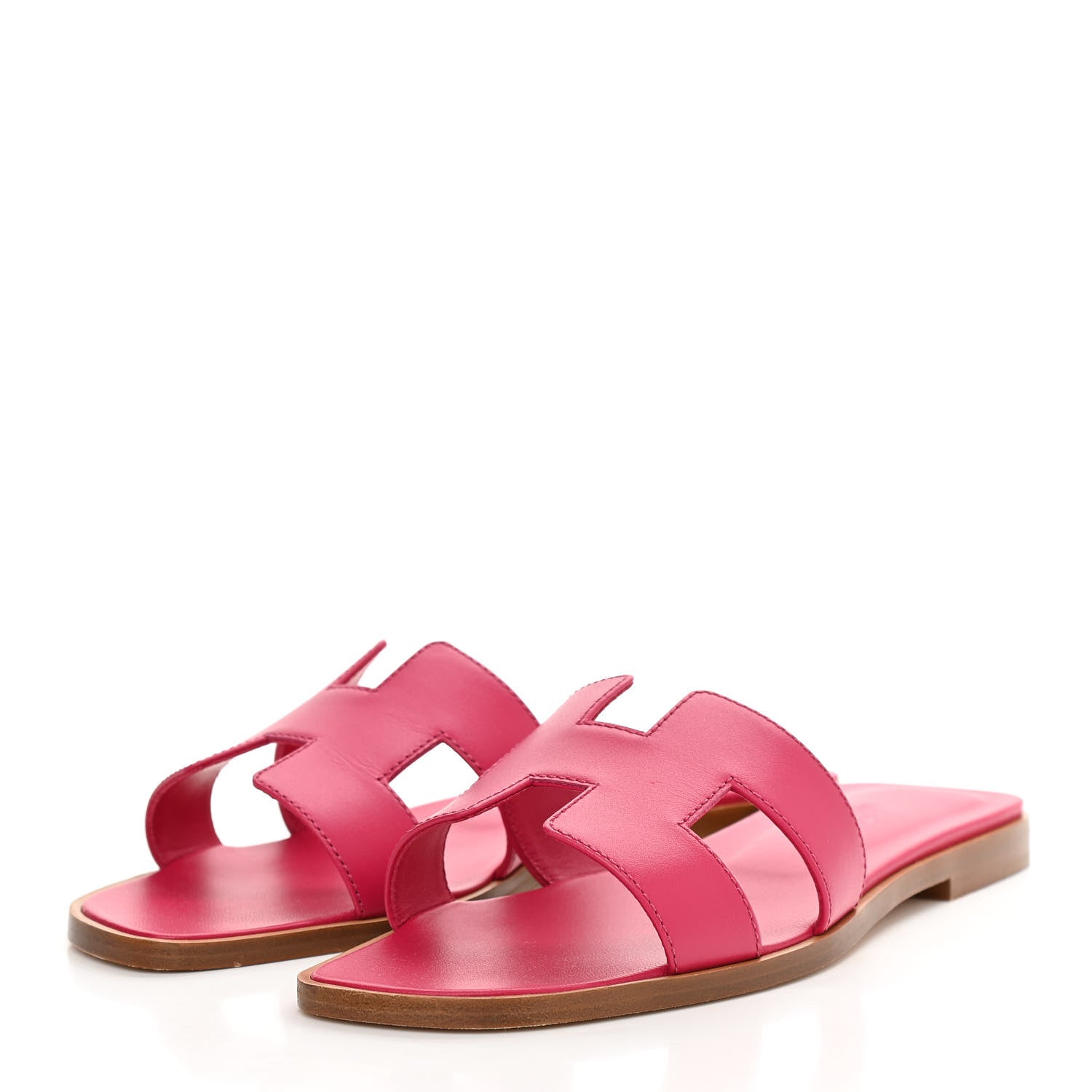 Hermes Calfskin Oran Sandals 37 Rose Sorbet 3 of 9