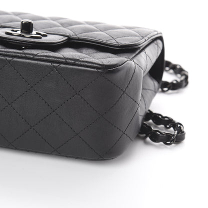 Chanel Crumpled Calfskin Quilted Mini Square Flap So Black 6 of 8