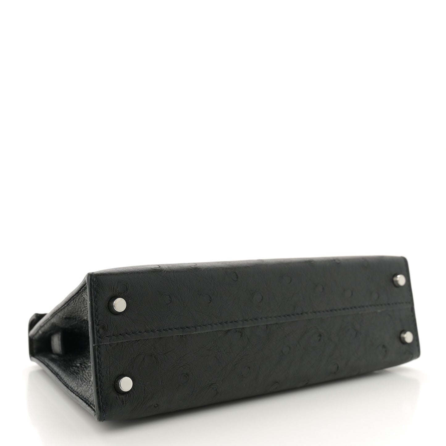 Ostrich Kelly Sellier Mini 20 Black