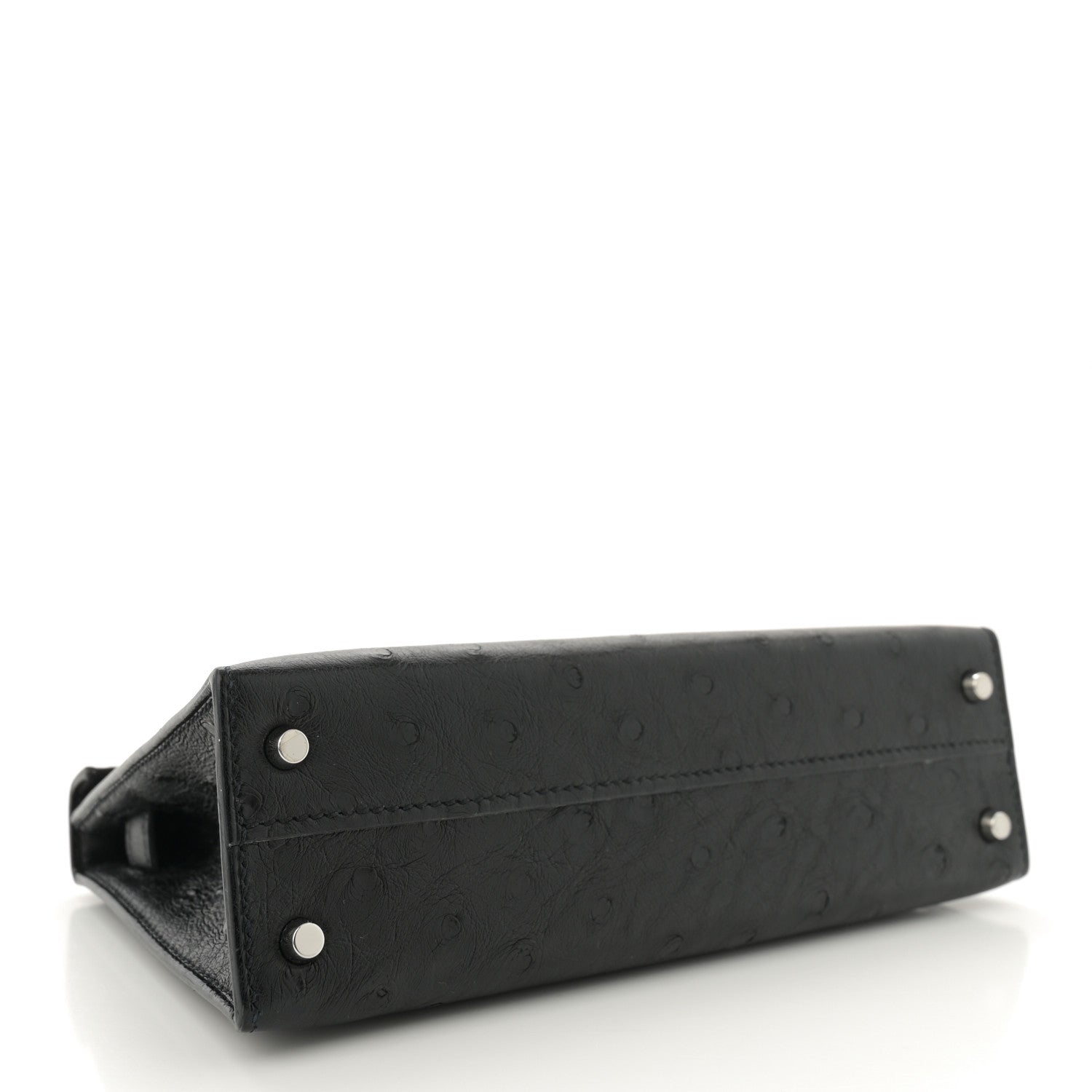 Hermes Ostrich Kelly Sellier Mini 20 Black 4 of 12