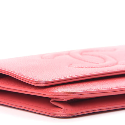 Chanel Caviar Timeless CC Wallet On Chain WOC Coral 8 of 9