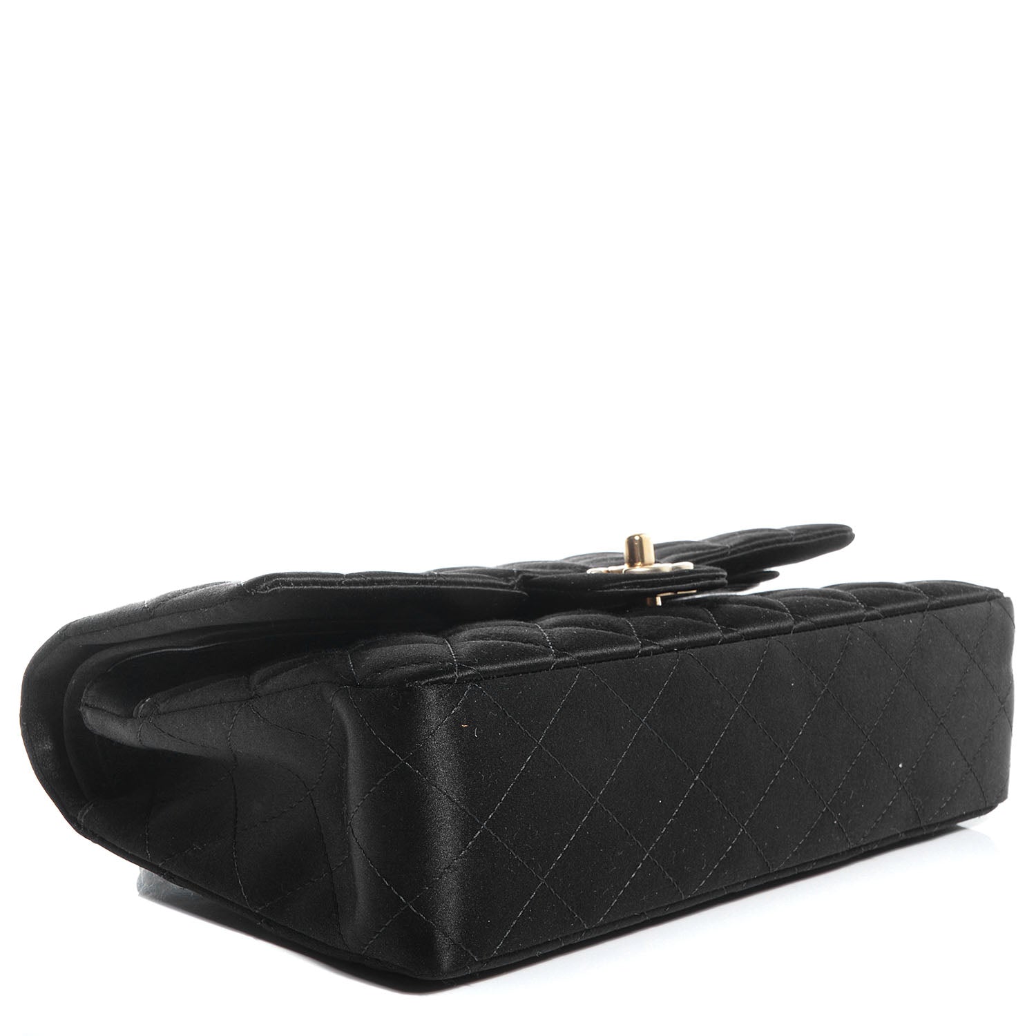 Chanel Satin Quilted Medium Double Flap Black 4 of 8