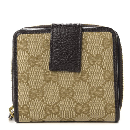 Gucci Monogram Zip Around French Flap Wallet Brown 1 of 8