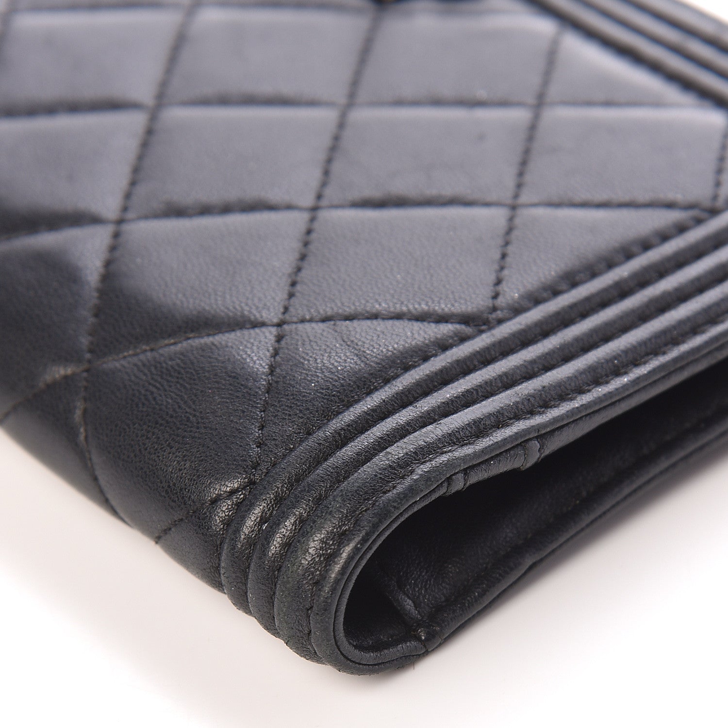 Chanel Lambskin Quilted Boy Yen Wallet Black 12 of 13