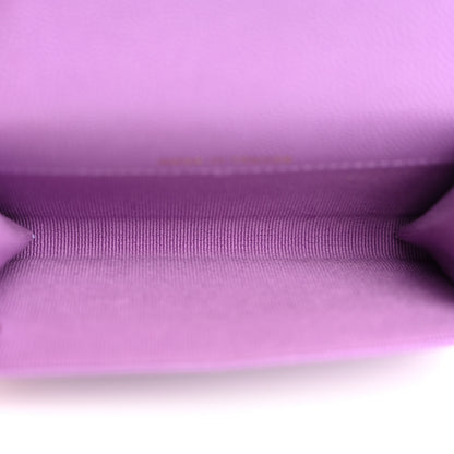 Chanel Caviar Quilted Flap Card Holder Wallet Purple 5 of 8