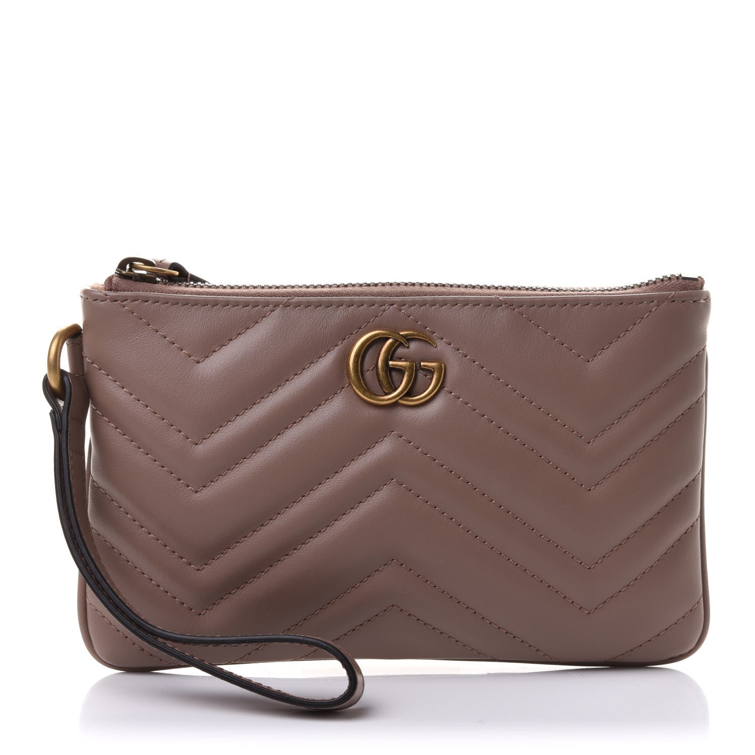 Gucci Calfskin Matelasse GG Marmont Wrist Wallet Porcelain Rose 1 of 9