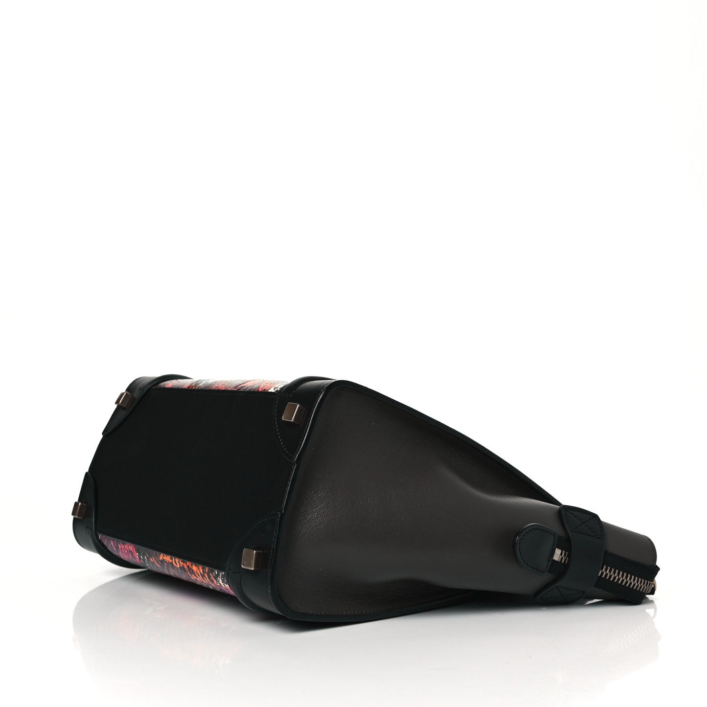 Smooth Calfskin Watersnake Painted Micro Luggage Dark Pink
