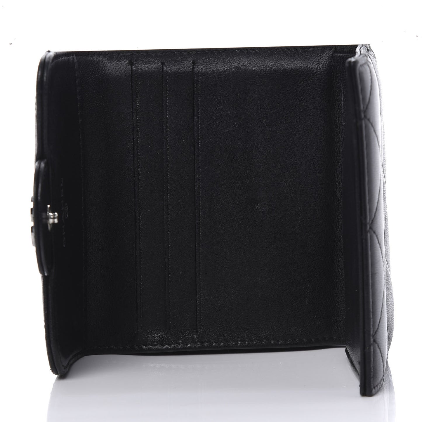 Lambskin Quilted Double Sided Wallet Black